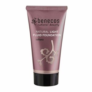 BENECOS - Natural Light Fluid Foundation - Evens the complexion -Tinted Fine - Tone:Sahara - Liquid texture -Light coverage -Vegan - 30 ml