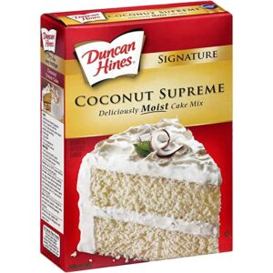 Duncan Hines SIgnature Deliciously Moist Coconut Supreme Cake Mix, 16.5 oz (3 Pack)