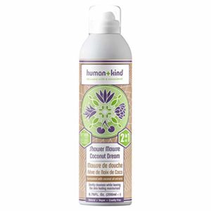 Human+Kind Shower Mousse | Lather and Cleanse Skin with Puffs of Fluffy Foam | Nourishes Dry Skin with Coconut Oil | Natural, Vegan Skin Care | Coconut Dream - 6.76 fl oz