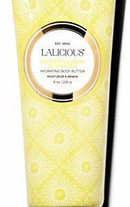 LALICIOUS Sugar Lemon Blossom Body Butter - Hydrating Body Moisturizer with Shea Butter, Cucumber Extract & Apricot Oil, No Parabens (8 Ounces)