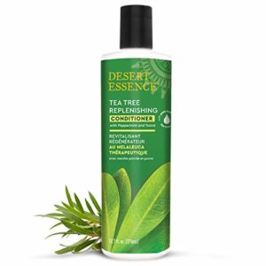 Desert Essence Tea Tree Replenishing Conditioner - 12.9 Fl Oz - Peppermint & Yucca - Eucalyptus Oil - Vitamin E - Keratin - Murumuru Butter For Dull, Damaged Hair - Reduces Hair Breakage & Flaking