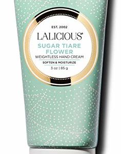 LALICIOUS Sugar Tiare Flower Weightless Hand Cream - Hand & Cuticle Moisturizer with Mango Butter (3 Ounces)