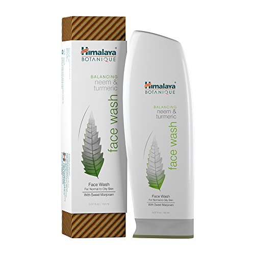 Himalaya Botanique Neem & Turmeric Natural Face Wash & Cleanser for Oily and Acne Prone Skin, 5.07 Oz/150 ml