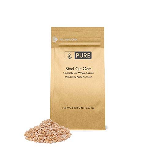 Steel Cut Oats (5 lb.) by Pure Organic Ingredients, also called Irish Oatmeal, Eco-Friendly Packaging, for Everything From Quick Breakfasts to Face Masks And More!