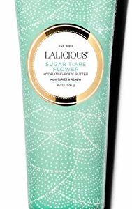 LALICIOUS Sugar Tiare Flower Body Butter - Hydrating Body Moisturizer with Shea Butter, Cucumber Extract & Apricot Oil, No Parabens (8 Ounces)