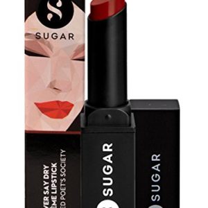 SUGAR Cosmetics Never Say Dry Crème Lipstick 11 Red Poet'S Society (Classic Red), 3.5 g