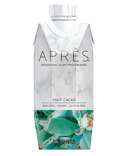 Après Plant-Based Vegan Protein Shake, Mint Cacao (11 FL OZ, 12 Count) Non-GMO, Dairy-Free, Gluten-Free, Soy-Free, Kosher (Mint Cacao, 12 Bottles)