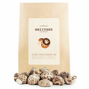 SB Organics White Flower Shiitake Mushrooms - All Natural Vegan and Gluten-Free Dried Whole Mushrooms - 4-5 cm, 16 oz.