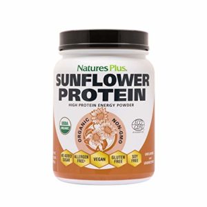 NaturesPlus Organic Sunflower Protein - 1.22 lbs, Vegan Protein Powder - Unflavored & Unsweetened - High Protein Energy - Promotes Muscle Growth & Strength - Vegetarian, Gluten-Free - 15 Servings