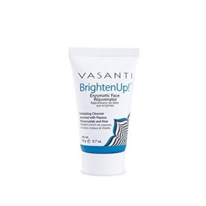 Vasanti Brighten Up! Enzymatic Face Rejuvenator - Powerful Scrub Brightens, Exfoliates and Cleanses Gently with Instant Results for Soft, Smooth and Radiant Skin - Enriched with Papaya, Professional Microcrystals and Aloe - 100% Paraben Free, 100% Vegan, 99% Natural - Get Bright, Beautiful Skin Instantly(20g)