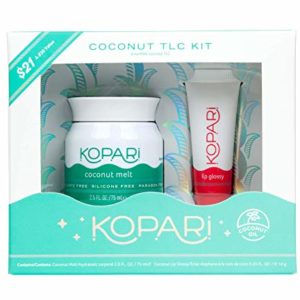 Kopari Coconut TLC Kit - Includes 2.5 oz Moisturizing Coconut Melt and .35 oz Hydrating Lip Glossy