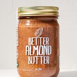 Toasted (Chunky) - 100% Organic, Sprouted Unpasteurized almond butter 12oz - NON-GMO, Vegan, Gluten-Free - By Better Almond Butter