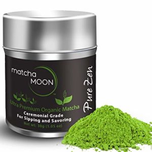 Matcha Moon - Organic Ceremonial Grade Japanese Matcha Green Tea Powder from Uji Kyoto Japan - Authentic, Premium, USDA Certified - Best For Traditionally Whisked Tea - Pure Zen - 30g Tin