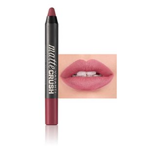 Matte Crush Lipstick Pencil by VASANTI - Soft, Velvety, Long Lasting Intense Color with Sharpener Included - Paraben Free, Never Tested on Animals