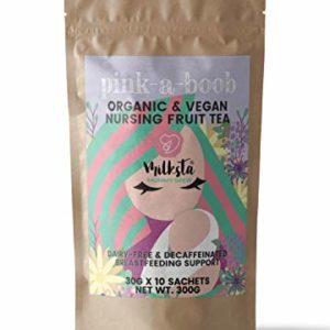 Milksta Breastfeeding Support Lactation Fruit Tea: Instant Vegan Pink Drink - Postnatal Powder Mix with Raspberry Leaf Tea for Breastmilk Production - 30 Grams, 10 Sachets