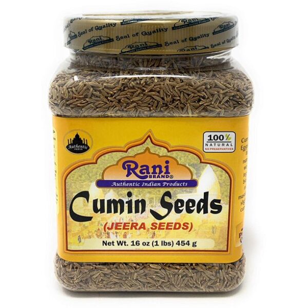 Rani Natural Cumin Seeds Whole (Jeera) Spice 16oz (454g) 1lb PET Jar ~ Gluten Free Ingredients | NON-GMO | Vegan | Indian Origin