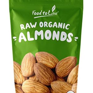 Raw Organic Almonds, 2 Pounds - Non-GMO, Kosher, No Shell, Whole, Unpasteurized, Unsalted, Bulk
