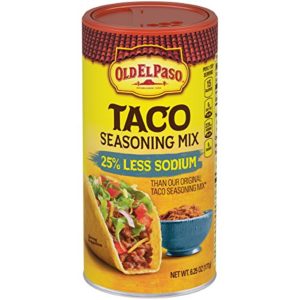 Old El Paso 25% Less Sodium Taco Seasoning Mix Shaker, 6.25 Ounce (Pack of 12)
