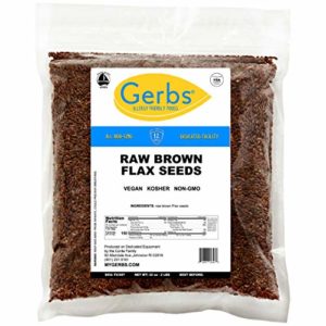 Raw Flax Seeds by Gerbs 2 LBS - Top 10 Food Allergen Free & Non GMO - Vegan & Kosher Premium Brown Flax Product of Rhode Island