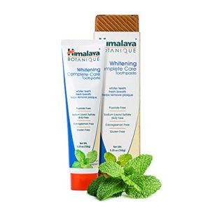 Himalaya Whitening Toothpaste - Simply Peppermint 5.29 oz/150 gm (1 Pack), Natural, Fluoride-Free & SLS Free