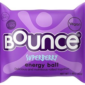 Bounce Natural Protein Energy Ball, Gluten-Free Vegan Snack with Protein - Superberry, 1.48 Ounce (Pack of 12)