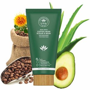 Organic Coffee Scrub and Mask by PHB Ethical Beauty. An Exfoliator for Body and Face. A Pore Minimizer suitable for Anti Cellulite and Spider Vein Treatment for Legs. A Blackhead Remover. 5,30 Fl. Oz
