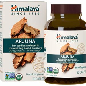 Himalaya Organic Arjuna 60 Caplets for Cholesterol, Blood Pressure & Healthy Heart Function Support 700mg, 2 Month Supply