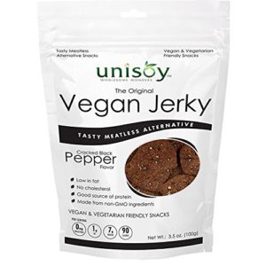 Unisoy Vegan Jerky Cracked Black Pepper 3 Pack