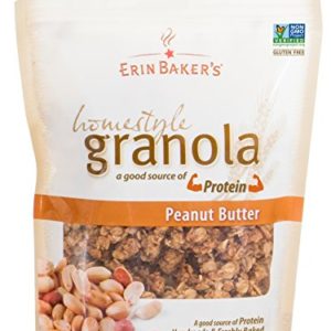 Erin Baker's Homestyle Granola, Peanut Butter, Gluten-Free, Ancient Grains, Vegan, Non-GMO, Cereal, 12-ounce bags (Pack of 6)