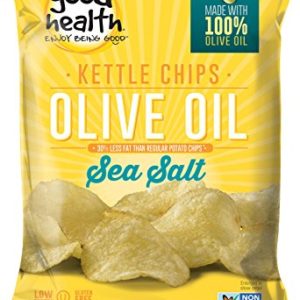 Good Health Kettle Style Potato Chips, Olive Oil & Sea Salt, 5 oz. Bag, 12 Pack - Gluten Free, Crunchy Chips Cooked in 100% Olive Oil, Great for Lunches or Snacking on the Go