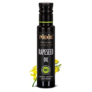 PÖDÖR Premium Rapeseed Oil - 8.4 fl. Oz. - Cold-Pressed, 100% Natural, Unrefined and Unfiltered, Vegan, Gluten-Free, Non-GMO in Glass Bottle