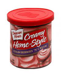 Duncan Hines Creamy Home-Style Frosting, Strawberries \n Cream, 16 Ounce (Pack of 8)