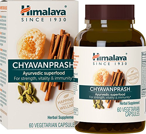 Himalaya Chyavanprash with Honey, Amla and Cinnamon for Immune Support, Stress and Rejuvenation, 500 mg, 60 Capsules.