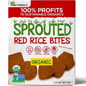 Biofunctionals Organic Sprouted Red Rice Snacks, Gluten Free & Vegan Crackers, 3.5 Ounce Box