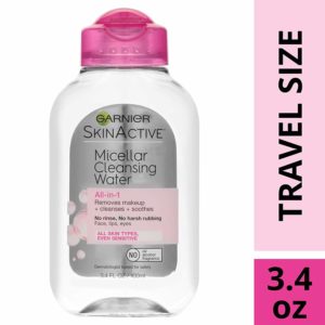 Garnier SkinActive Micellar Cleansing Water, All-in-1 Makeup Remover and Facial Cleanser, For All Skin Types, 3.4 Fl Oz