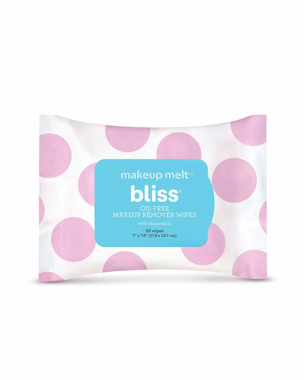 Bliss - Makeup Melt Oil-Free Makeup Remover Wipes | Facial Cleansing Wipes w/Chamomile, Aloe & Marshmallow Root for Hydrating Skin | All Skin Types | Vegan | Cruelty Free | Paraben Free | 30 ct.