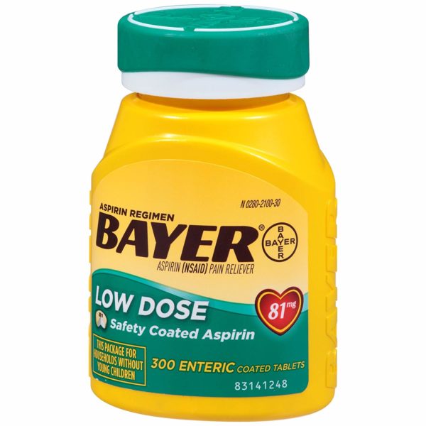 Bayer Aspirin Regimen Low Dose 81mg, Enteric Coated Tablets, 300 Count