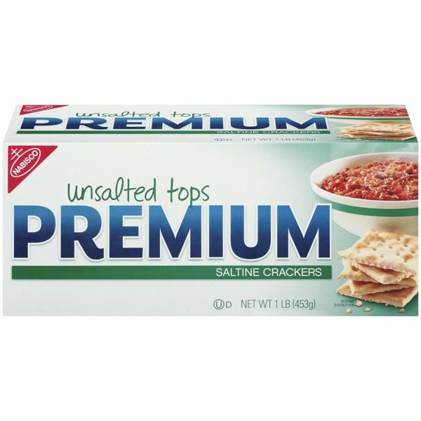 Premium Saltine Crackers - Unsalted Tops, 16 oz, 2 pk