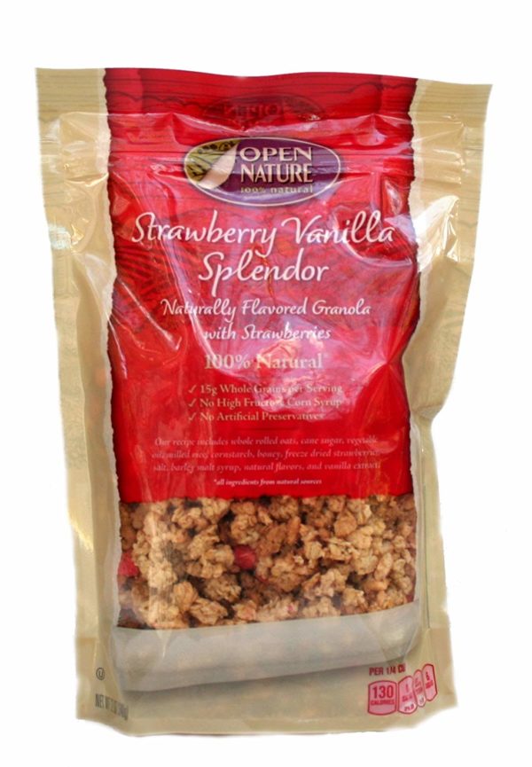 Open Nature 100% Natural, Strawberry Vanilla Splendor Granola Cereal, 12 Ounce Bags, (Pack of 2)