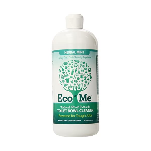 Eco-me Natural Powerful Toilet Bowl Cleaner, Clear, Herbal Mint, 32 Fl Oz