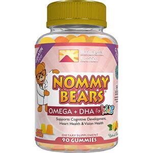 Nommy Bears OMEGA 3,6,9 DHA Gummies for Kids, Gelatin-Free, Vegan-Friendly, Vegetarian, Halal, Kosher