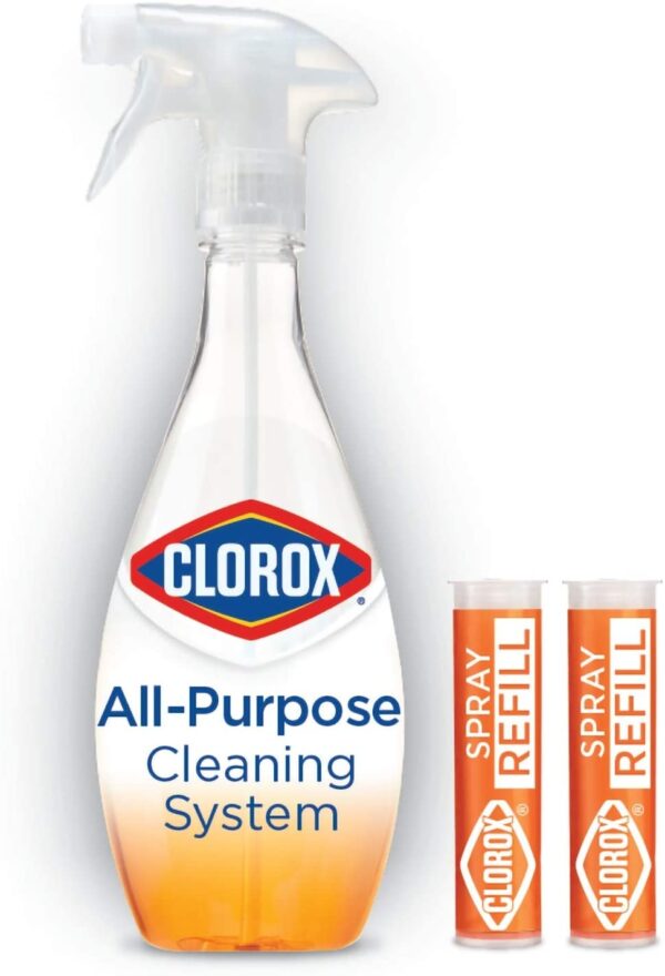 Clorox All-Purpose Cleaning System with one Reusable Spray Bottle Plus 2 Refill Cartridges Citrus Blend Scent