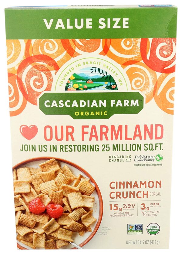 Cascadian Farm Organic Cinnamon Crunch Cereal, 14.5 OZ