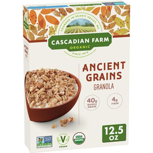 Cascadian Farm Organic Ancient Grains Granola, Whole Grain Oats, 12.5 oz (Pack of 6)