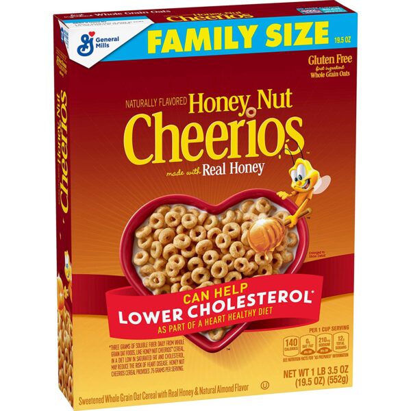 Honey Nut Cheerios, Gluten Free Cereal With Oats, 19.5 Oz