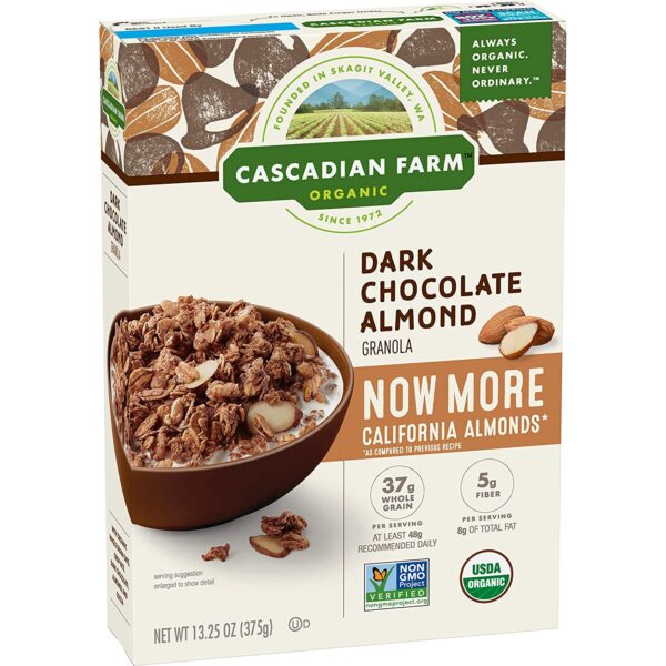 Cascadian Farm Organic Granola Dark Chocolate Almond Cereal, 13.25 Oz