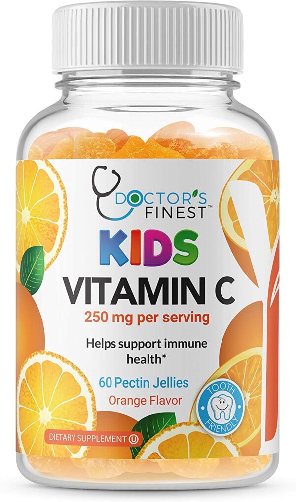 Doctors Finest Vitamin C Gummies for Kids - Vegan, GMO Free & Gluten Free