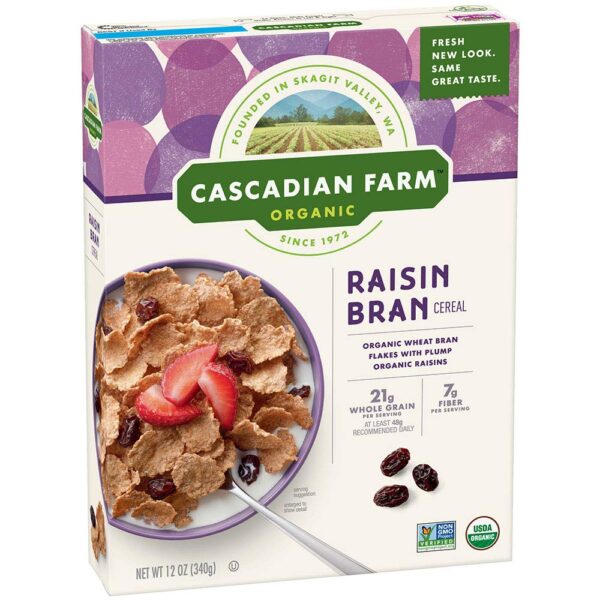 Cascadian Farm - Organic Raisin Bran Cereal, Organic, Whole Grain, 12 oz (Pack of 3)