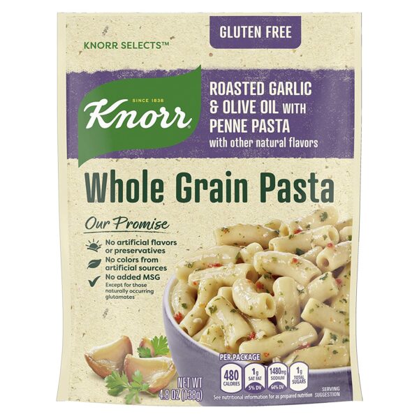 Knorr Whole Grain Pasta For a Delicious Pasta Side Dish Roasted Garlic and Olive Oil