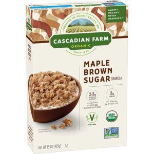 Cascadian Farm Organic Granola Maple Brown Sugar Cereal, 15 oz (Pack of 6)